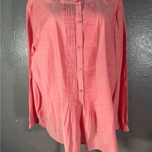 Talbots Coral Button-Up Blouse